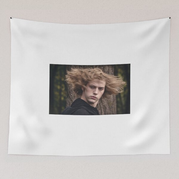 Item preview, Windswept Blond Hair Moody Forest Portrait designed and sold by GalenoHenley.