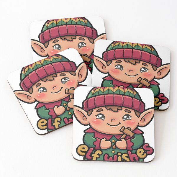 Item preview, Cute Christmas Elf Toymaker in a Knitted Bobble Hat - Elf Wishes designed and sold by pumsquare.