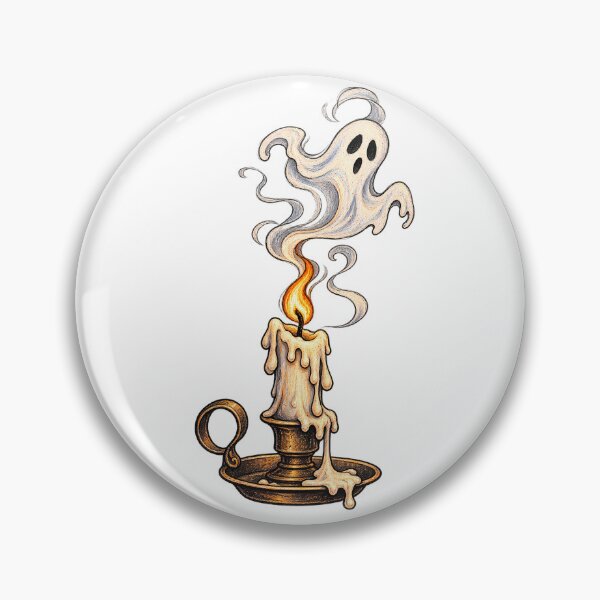 Item preview, Cute Ghost Rising from Candle Smoke – Spooky Halloween Illustration designed and sold by Buli89.