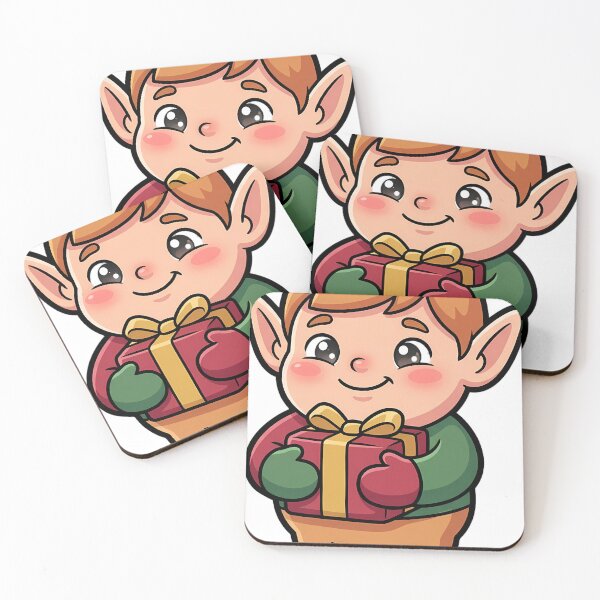 Item preview, Cute Christmas Elf Gift Wrapper Holding a Little Gift Box designed and sold by pumsquare.