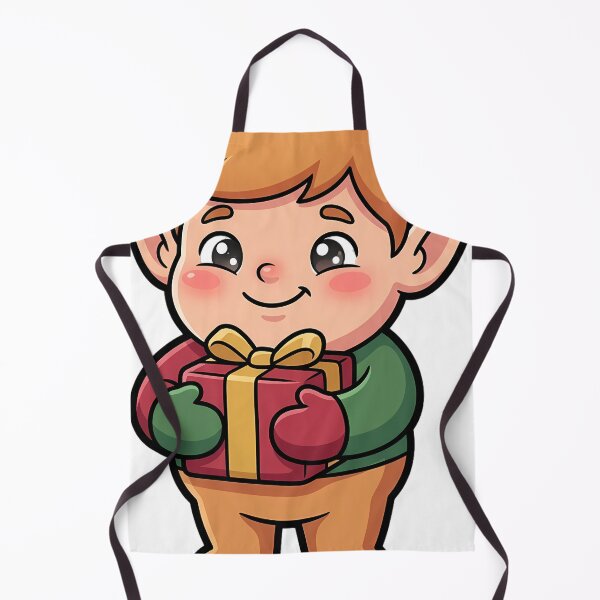 Item preview, Cute Christmas Elf Gift Wrapper Holding a Little Gift Box designed and sold by pumsquare.