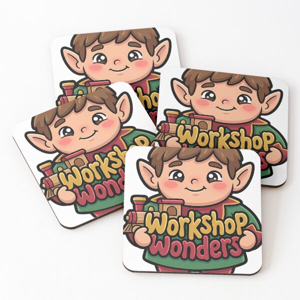 Item preview, Cute Christmas Elf Toy Maker with a Little Wooden Train - Workshop Wonders designed and sold by pumsquare.