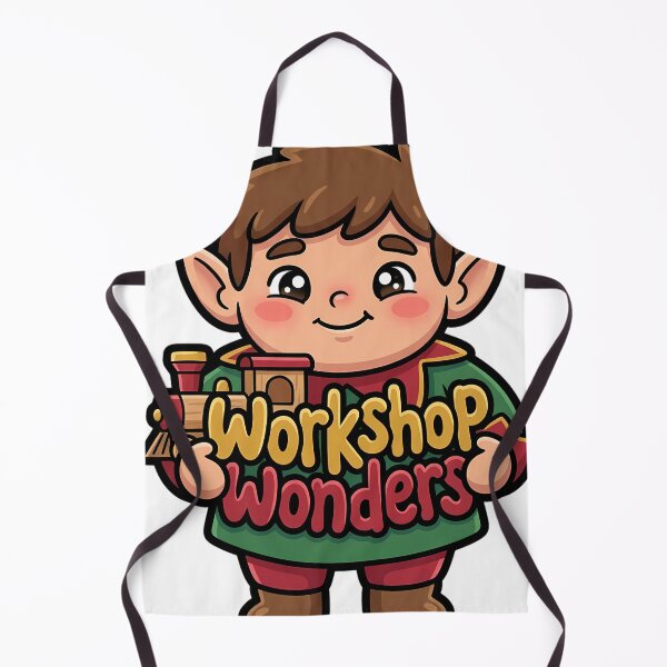 Item preview, Cute Christmas Elf Toy Maker with a Little Wooden Train - Workshop Wonders designed and sold by pumsquare.
