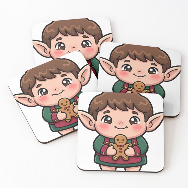 Item preview, Cute Christmas Elf Baker with a Little Gingerbread Man designed and sold by pumsquare.