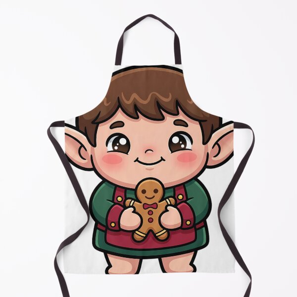 Item preview, Cute Christmas Elf Baker with a Little Gingerbread Man designed and sold by pumsquare.