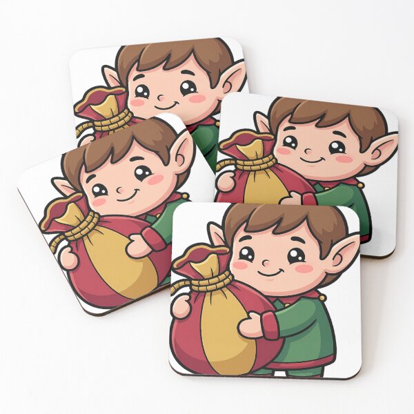 Item preview, Cute Christmas Elf Helper Carrying a Plump Gift Sack designed and sold by pumsquare.