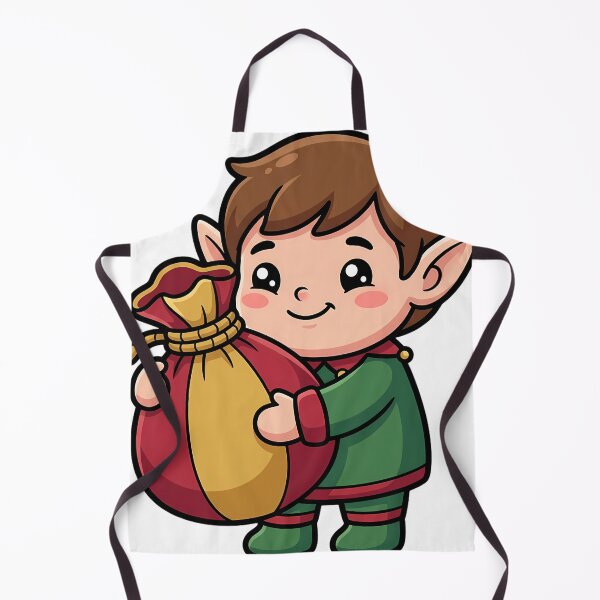 Item preview, Cute Christmas Elf Helper Carrying a Plump Gift Sack designed and sold by pumsquare.