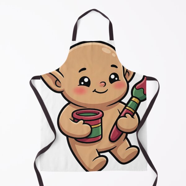 Item preview, Cute Christmas Elf Painter with a Little Paint Pot designed and sold by pumsquare.