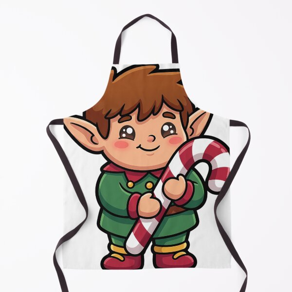 Item preview, Cute Christmas Elf with a Striped Candy Cane designed and sold by pumsquare.