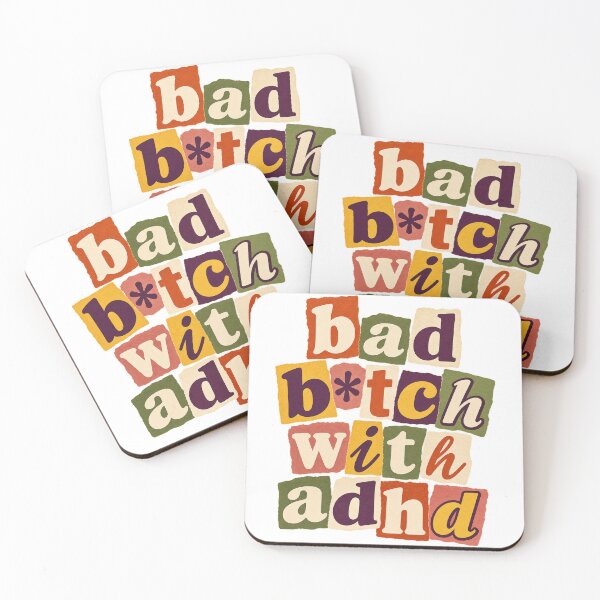 Item preview, Bad B*tch With ADHD Ransom Note Style Colorful Graphic designed and sold by DYALEEZ-XCR.