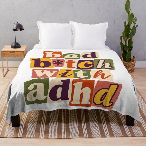 Item preview, Bad B*tch With ADHD Ransom Note Style Colorful Graphic designed and sold by DYALEEZ-XCR.