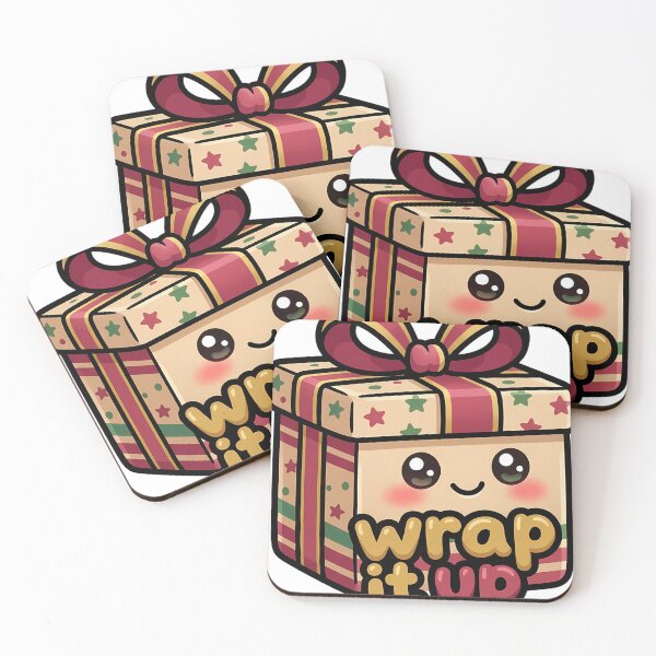 Item preview, Kawaii Christmas Wrapped Gift Box with a Happy Face - Wrap It Up designed and sold by pumsquare.