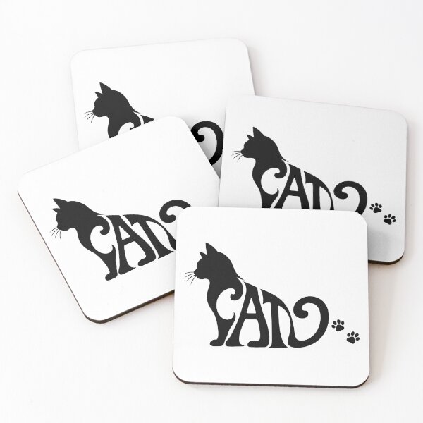Item preview, Minimalist Sitting Cat Silhouette Typography Word Art designed and sold by DYALEEZ-XCR.