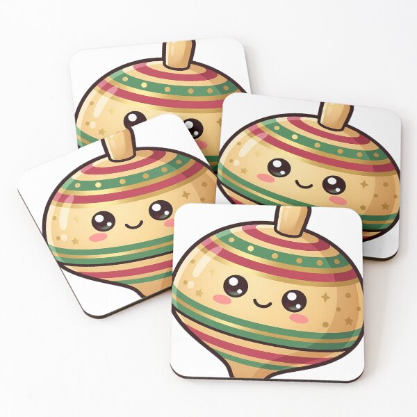 Item preview, Kawaii Christmas Spinning Top with a Happy Face designed and sold by pumsquare.
