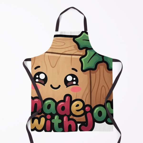 Item preview, Kawaii Christmas Wooden Block with a Happy Face - Made with Joy designed and sold by pumsquare.
