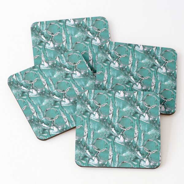 Item preview, Grunge White Painterly Abstract on Teal designed and sold by Artistestella.