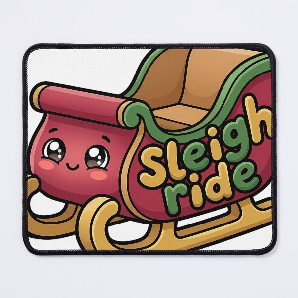 Item preview, Kawaii Christmas Sleigh with a Happy Face - Sleigh Ride designed and sold by pumsquare.