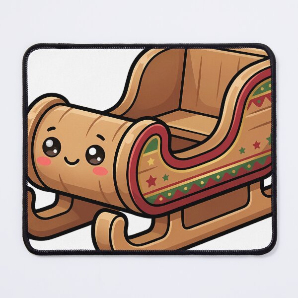 Item preview, Kawaii Christmas Wooden Sled with a Happy Face designed and sold by pumsquare.