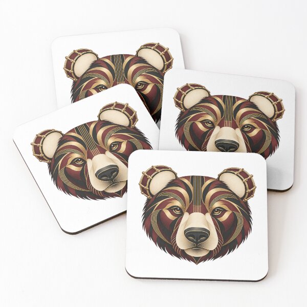 Item preview, Brown Bear Musical Portrait in 1930s Art Deco designed and sold by Mono.fi Studios.