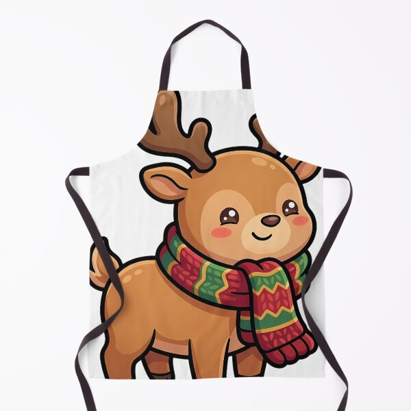 Item preview, Cute Christmas Reindeer in a Long Knitted Scarf designed and sold by pumsquare.