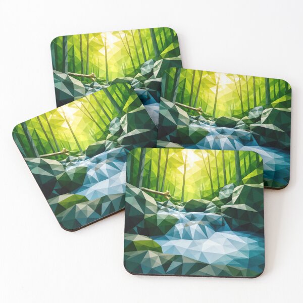 Item preview, Geometric Low Poly Landscape with River designed and sold by Vicky Brago-Mitchell®.