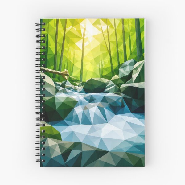 Item preview, Geometric Low Poly Landscape with River designed and sold by Vicky Brago-Mitchell®.