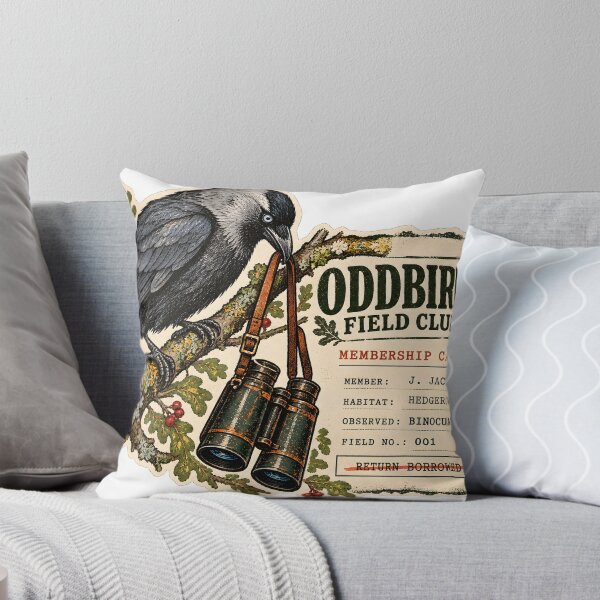 Item preview, Oddbird Field Club Membership — Jackdaw with Binoculars designed and sold by OddbirdForest.