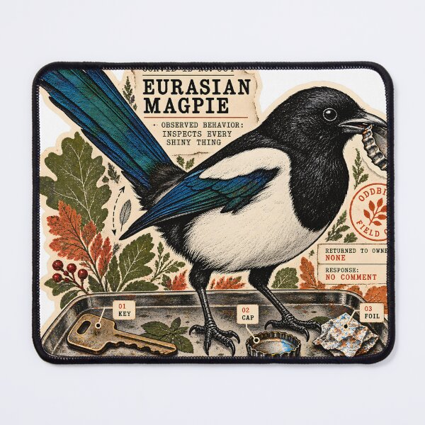 Item preview, Magpie Evidence Tray — "Returned to Owner: None" Birding Sticker designed and sold by OddbirdForest.