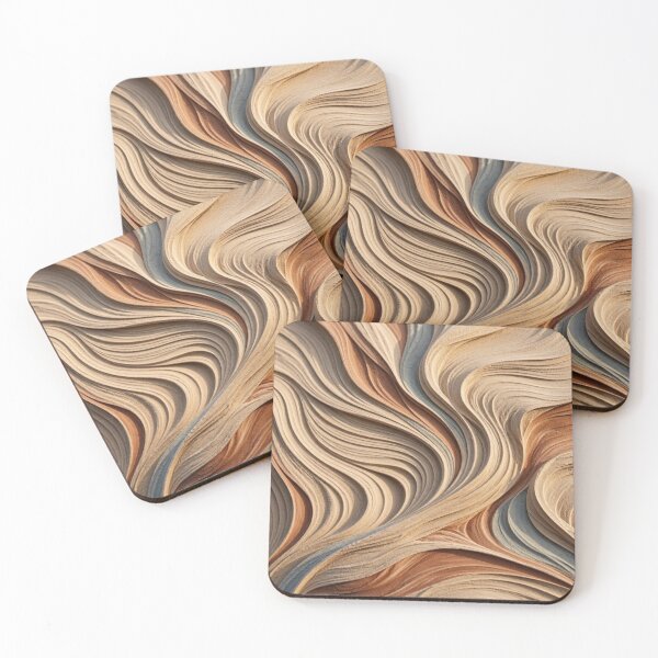 Item preview, 3D Textured Sand Waves Abstract Wabi Sabi Desert Dunes Beige Terracotta Wall Art designed and sold by Dogandesighn.