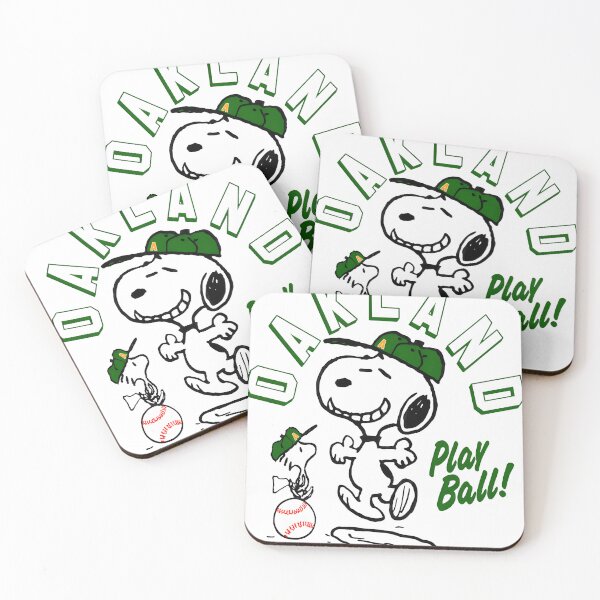 Item preview, Snoopy Oakland Athletics Play Ball Baseball designed and sold by AdrianMis.