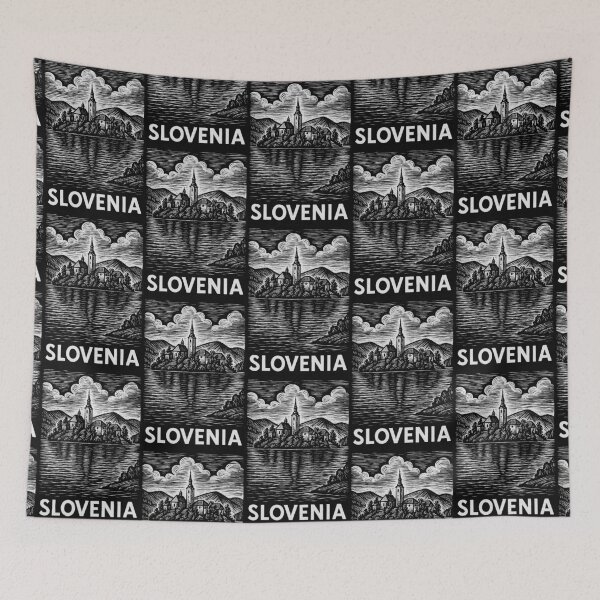 Item preview, Slovenia Linocut Style  designed and sold by Thistle-TShop.