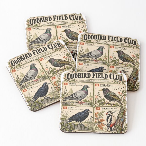 Item preview, Oddbird Field Club Observation Chart — Retro Birding Poster designed and sold by OddbirdForest.