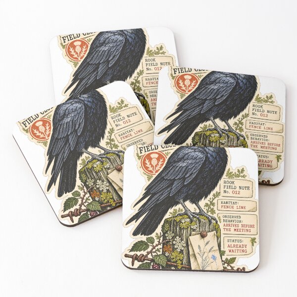 Item preview, Rook on the Fence — "Arrives Before the Meeting" Birding Sticker designed and sold by OddbirdForest.