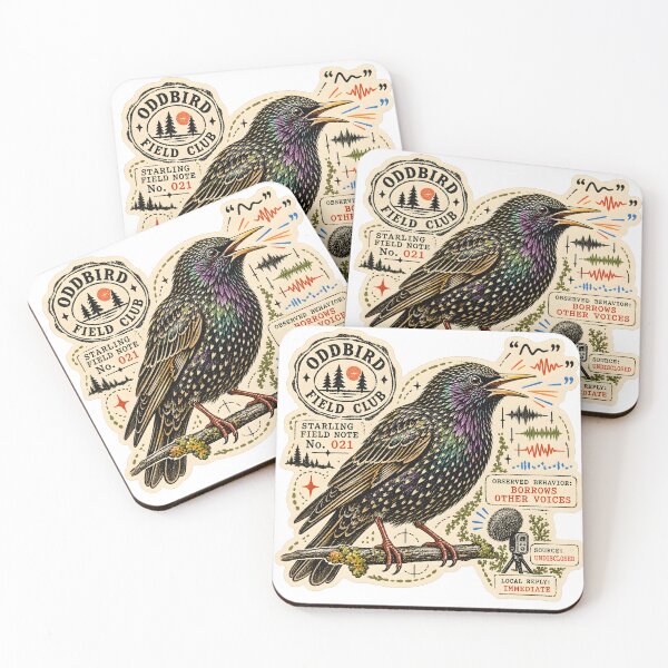 Item preview, Starling Borrowed Voices Dept. — Birdsong Mimicry Sticker designed and sold by OddbirdForest.