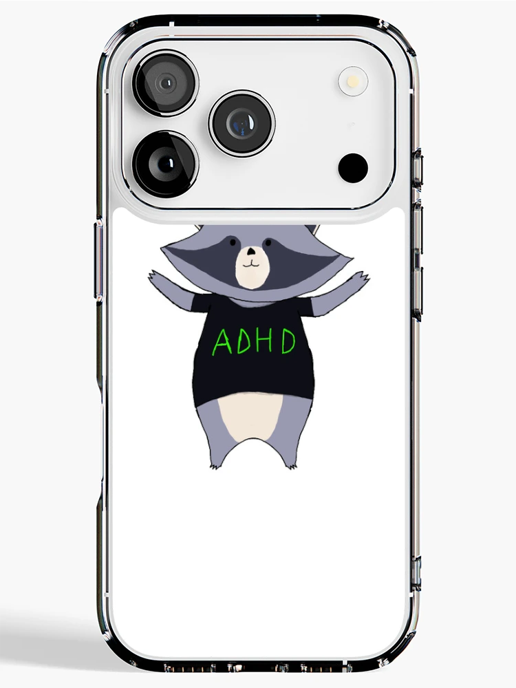 Thumbnail 1 of 5, iPhone Case, ADHD Raccoon designed and sold by FakeCreator27.