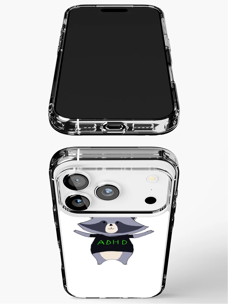 Thumbnail 3 of 5, iPhone Case, ADHD Raccoon designed and sold by FakeCreator27.