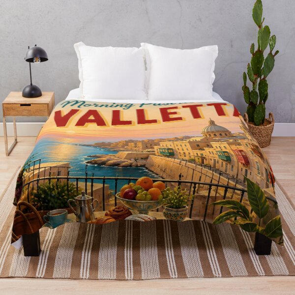 Item preview, Morning Pastries in Valletta – Vintage Malta Travel Poster designed and sold by LSVart.