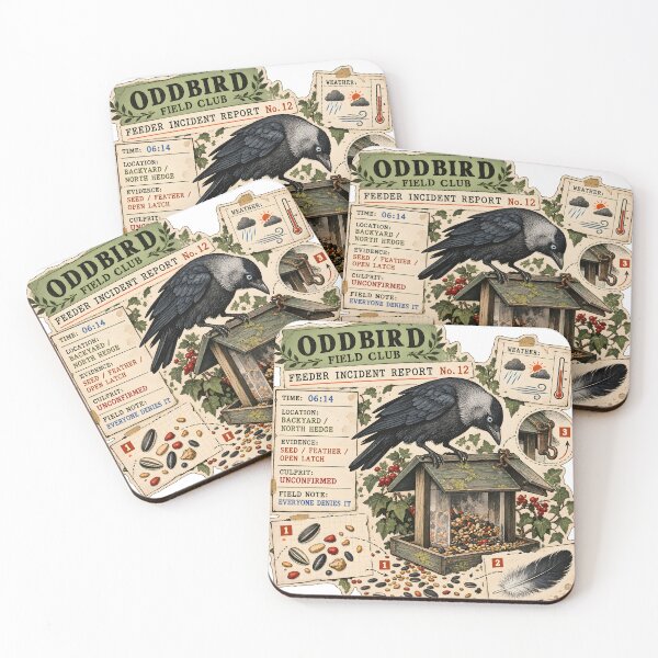 Item preview, Feeder Incident Report — Oddbird Field Club Birding Poster designed and sold by OddbirdForest.