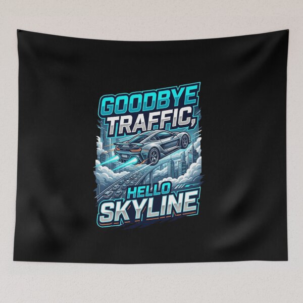 Item preview, Goodbye Traffic Hello Skyline Futuristic Flying Car designed and sold by AmeliaShirts.