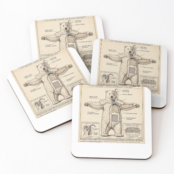 Item preview, Vintage Anatomy Of The Polar Bear Funny Sci-Fi Diagram Custard System designed and sold by inkfluenceart.