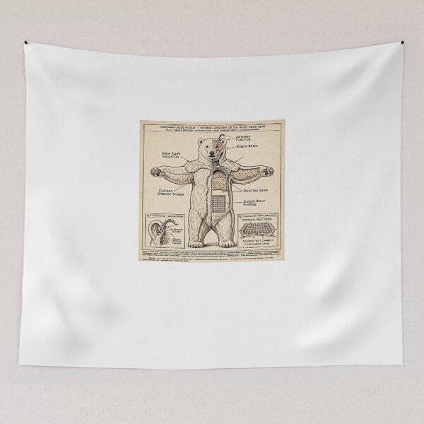 Item preview, Vintage Anatomy Of The Polar Bear Funny Sci-Fi Diagram Custard System designed and sold by inkfluenceart.