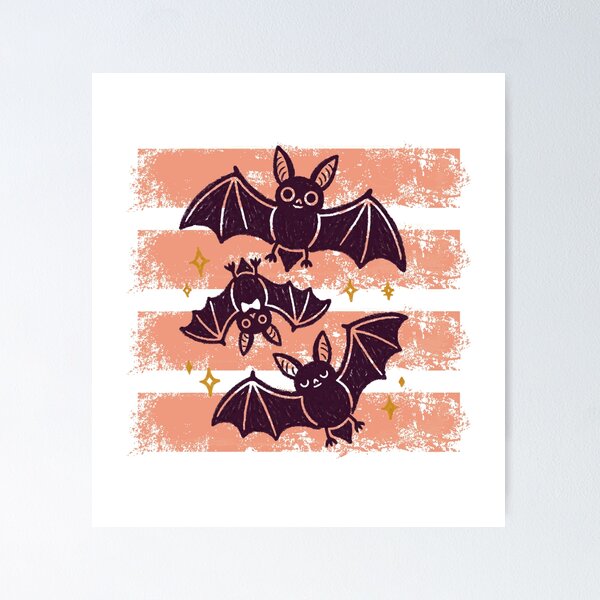 Item preview, Cute Flying Bats Pink Distressed Stripes Spooky Season designed and sold by Per My Last Nerve Studio.