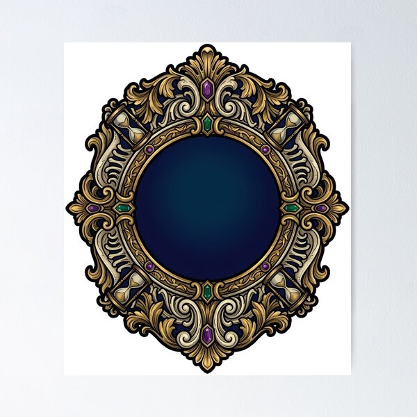 Item preview, Ornate Mirror - Carved Baroque Gothic Vanitas Emblem designed and sold by IllumeInk.