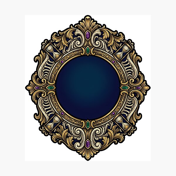Item preview, Ornate Mirror - Carved Baroque Gothic Vanitas Emblem designed and sold by IllumeInk.
