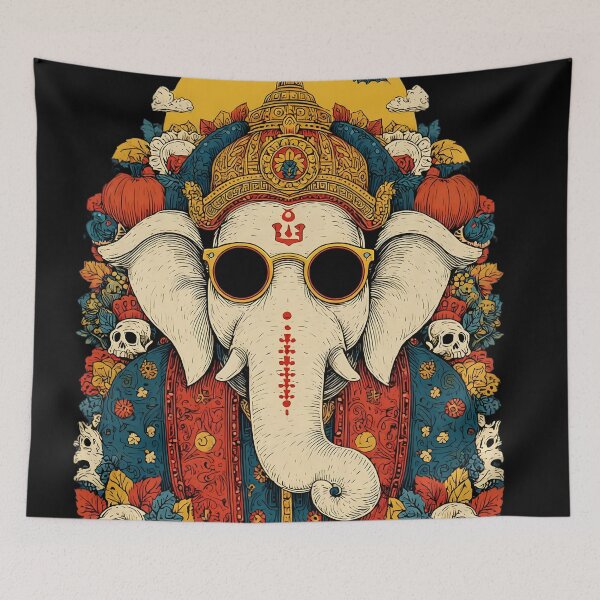 Item preview, Ganesha Golden Halo Vision – Ornamental Pop Art designed and sold by PANNARUK .