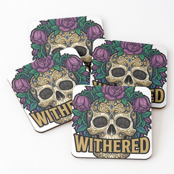 Item preview, Vanitas Flowers - Withered Wilting Skull Gothic Emblem designed and sold by IllumeInk.