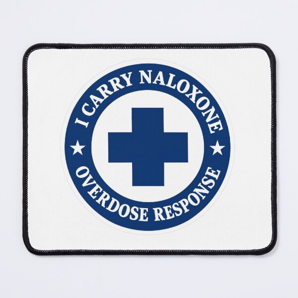 Item preview, I Carry Naloxone – Overdose Response Badge designed and sold by Freekey Store.