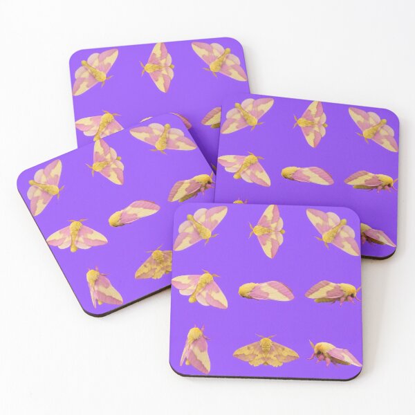 Item preview, Rosy Maple Moth – Pink Moth Pattern on Violet designed and sold by Helt-enkelt.