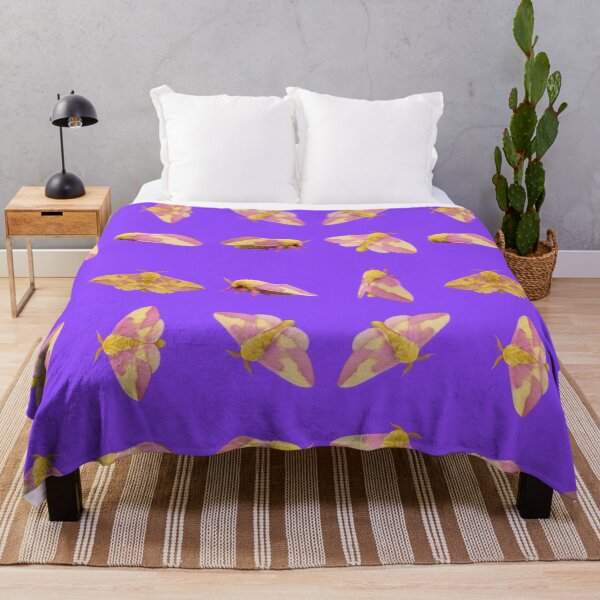 Item preview, Rosy Maple Moth – Pink Moth Pattern on Violet designed and sold by Helt-enkelt.