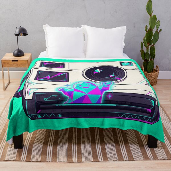Item preview, Retro Polaroid Instant Camera Neon Ghost Synthwave Design designed and sold by KungPowUnicorn.
